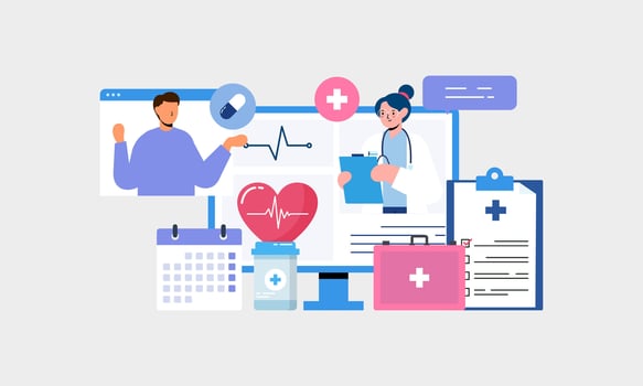 Telemedicine concept illustration. Doctor concept vector