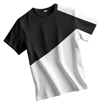 black and white t - shirt on a transparent background png