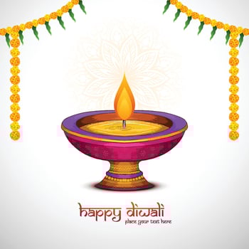 Indian style happy diwali festival card background vector