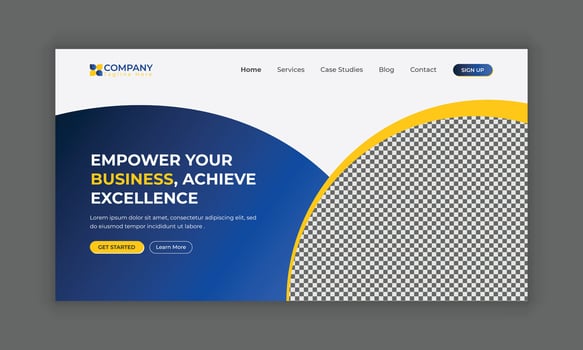 Business consultation agency website Hero section design template vector