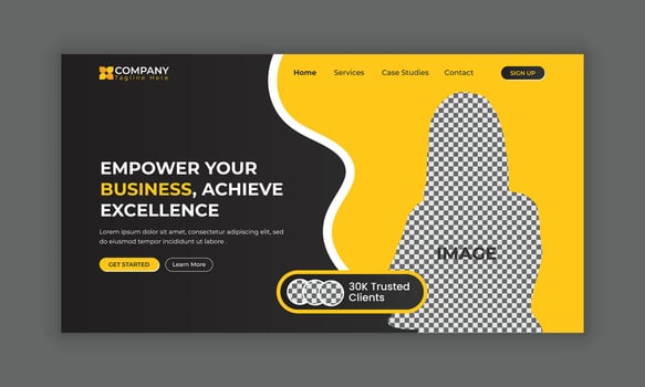 Digital marketing services agency website hero section banner design vector