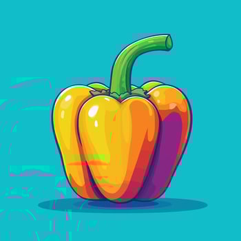 Illustration of a colorful pepper on a blue background vector
