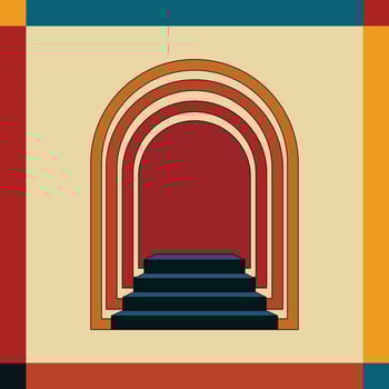 Design retro hallway unique design vector