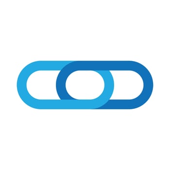 A blue link logo with two links vector