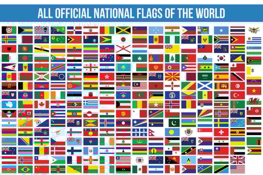 All Official National Flags Of The World vector
