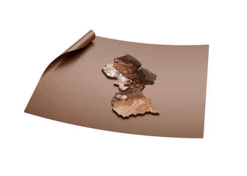Map Of Guyana Old Style Brown On Unrolled Map Paper Sheet 3d Illustration png