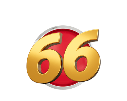 Gold Number 66 Gold Number Sixty Six On Rounded Red Icon, 3d illustration png