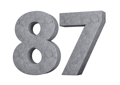 3d Concrete Number Eighty seven 87 Digit Made Of Grey Concrete Stone 3d Illustration png