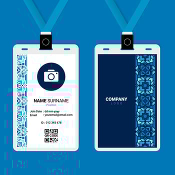 Oriental ID Card Design with Winter Ornament vector