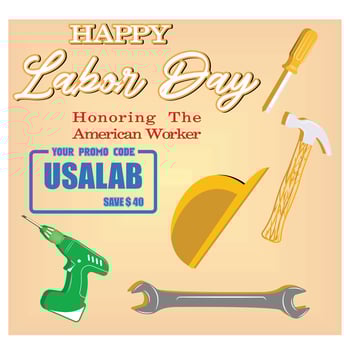 Labor Day Gift Promotion Coupon banner background. Elegant Labor Day Voucher Design. flat modern illustration vector