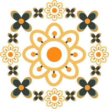 Geometric Floral Shapes with Playful Design png