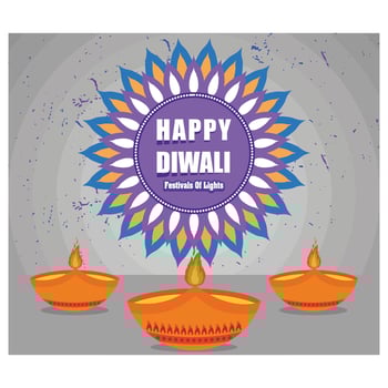 Happy Diwali greetings. Flat modern illustration vector