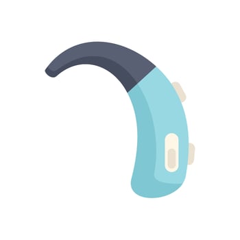 Behind the ear hearing aid helping people hear again vector