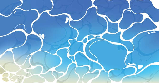 Blue water surface illustration. sea top view vector
