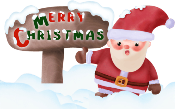 Santa with Christmas sign png
