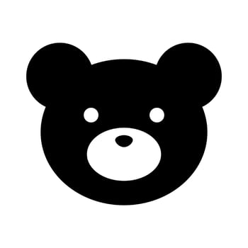 Teddy bear face silhouette icon. vector
