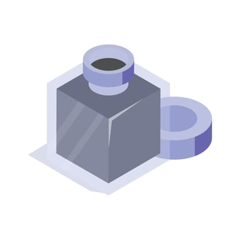 Gra this amazing isometric icon of inkpot in modern style vector