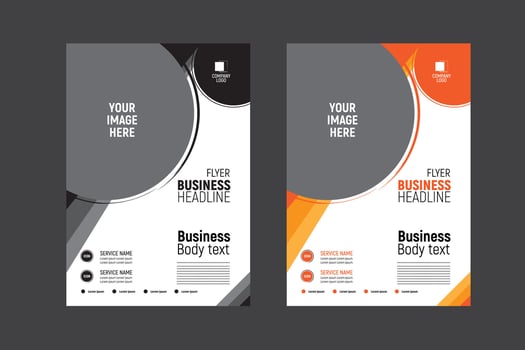 Modern Business Flyer Template with different colors and two templates. vector