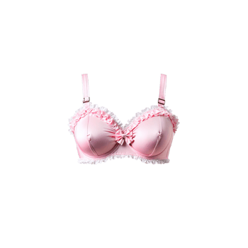 Girly ruffled bra with bow details fluttering sweetly pastel candy hues innocent charm png