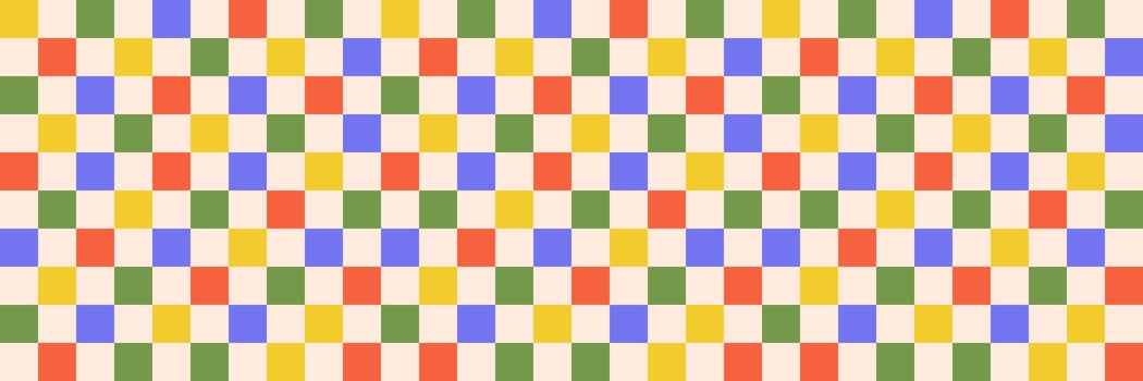 Abstract seamless colorful checkered colorful pattern on light background, flat illustration vector