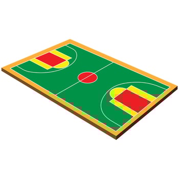 The Designs of Basketball Field 3D vector