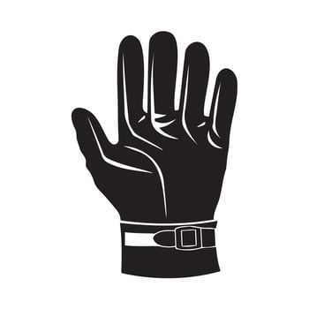 Black Glove Hand Gesture Icon for Design vector