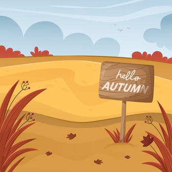 Hello autumn background vector