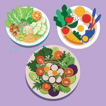 Healthy food vegetarian meal illustration vector