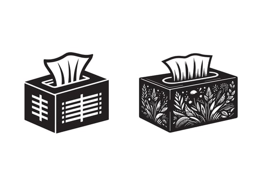 Tissue Box Silhouette Illustration vector