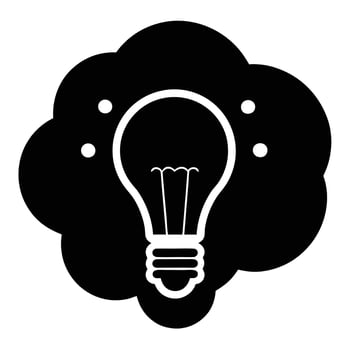 Minimalist Lightbulb Idea Icon Silhouette - Illustration vector