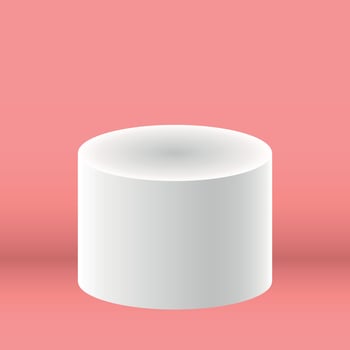 Classic white podium, stage on a plain background. vector