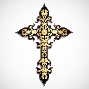 color floral ornament stylized cross vector