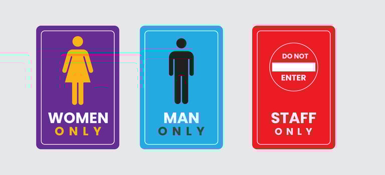 Sign man and women rest rooms design vector
