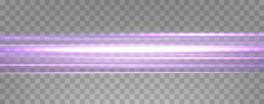 Speed rays, velocity light neon flow, zoom in motion effect, purple glow speed lines, colorful light trails, stripes. vector