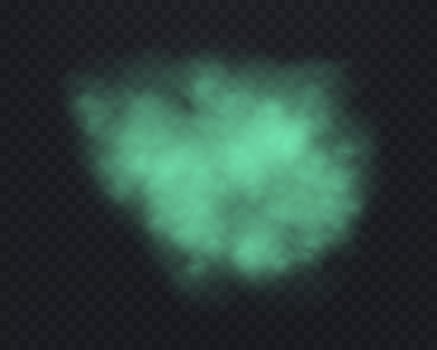 Realistic green smoke or haze. Magic fog, vapor. vector