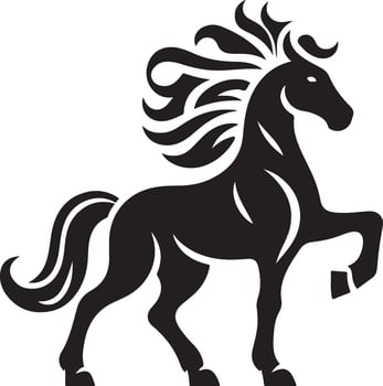 Stylish horse jumping icon. vector
