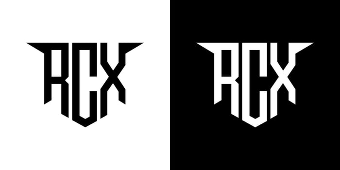 RCX letter logo design with white background in illustrator, logo modern alphabet font overlap style, calligraphy designs for logo, Poster, Invitation, etc. vector