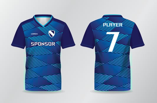 abstract dark blue sport jersey for football and soccer shirt template vector