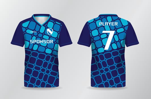 abstract blue tiles sport jersey for football and soccer shirt template vector