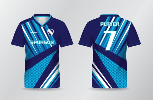 abstract blue background sport jersey for football and soccer shirt template vector