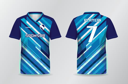 abstract blue sport jersey for football and soccer shirt template vector