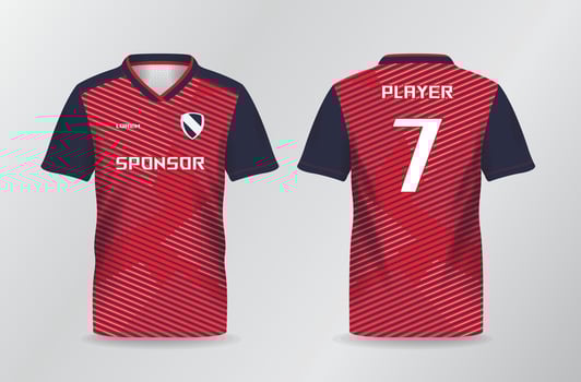 red abstract jersey for football, soccer, sport shirt template vector