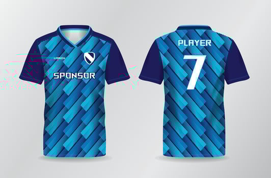 abstract blue pattern sport jersey for football and soccer shirt template vector
