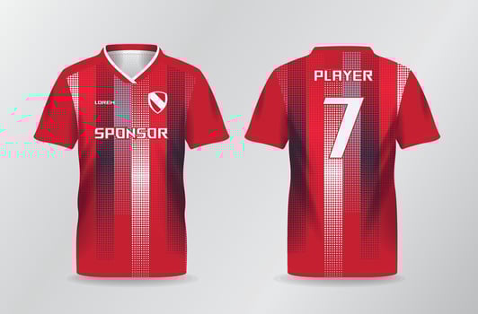 red jersey for football, soccer, sport shirt template vector