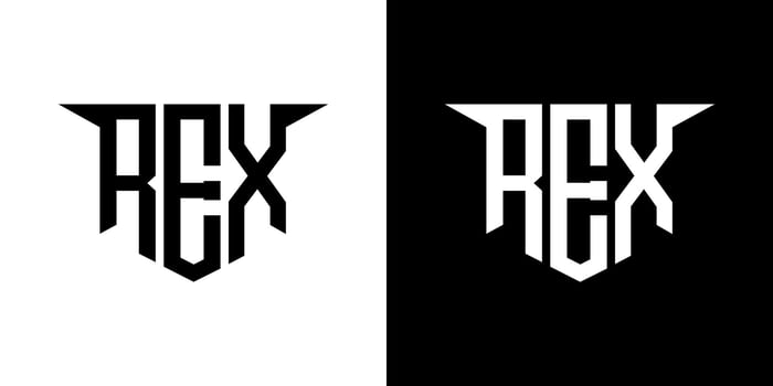 REX letter logo design with white background in illustrator, logo modern alphabet font overlap style, calligraphy designs for logo, Poster, Invitation, etc. vector