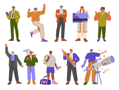 Diversity Businessman Set. Flat Illustration vector