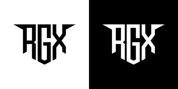 RGX letter logo design with white background in illustrator, logo modern alphabet font overlap style, calligraphy designs for logo, Poster, Invitation, etc. vector
