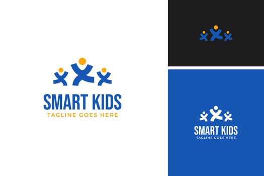 Smart kids logo design template illustration idea vector