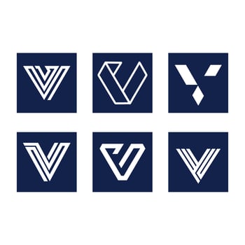 Set Collection of Initial Geometric Line Letter V Monogram Icon Symbol Logo Design vector