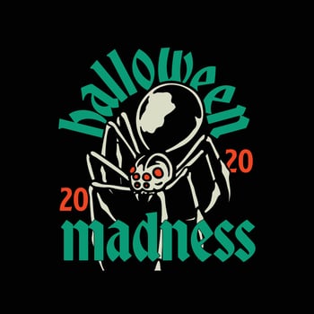 Creepy Spider Badge Design vector